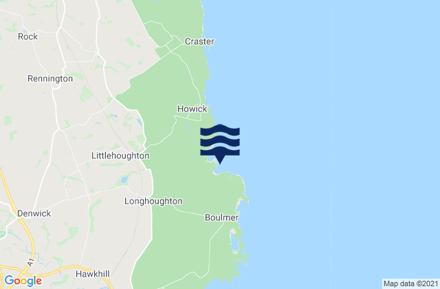 Karte der Gezeiten Longhoughton Steel Beach, United Kingdom