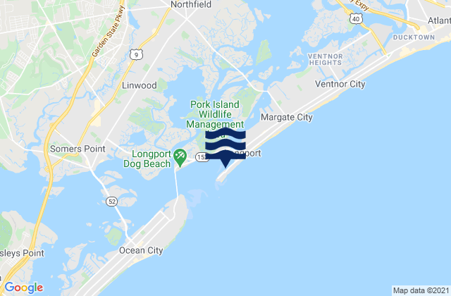 Karte der Gezeiten Longport (inside Great Egg Harbor Inlet), United States