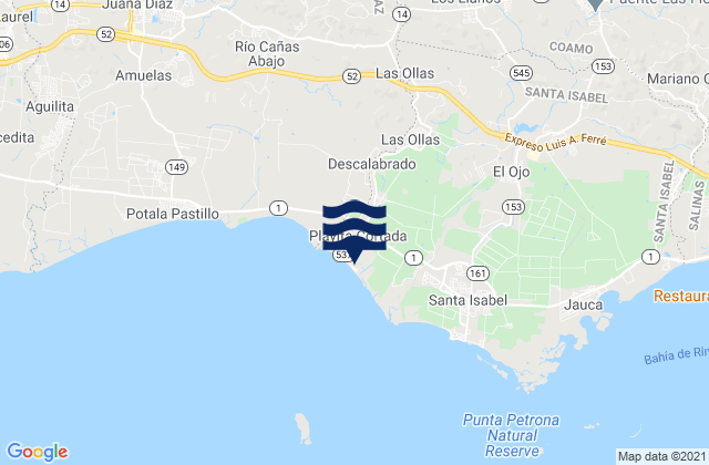 Karte der Gezeiten Los Llanos, Puerto Rico