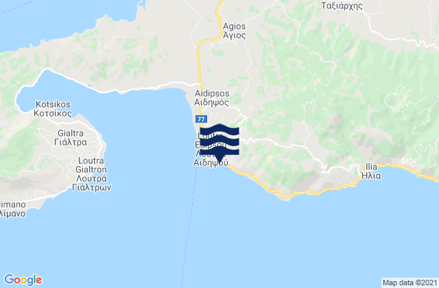 Karte der Gezeiten Loutrá Aidhipsoú, Greece