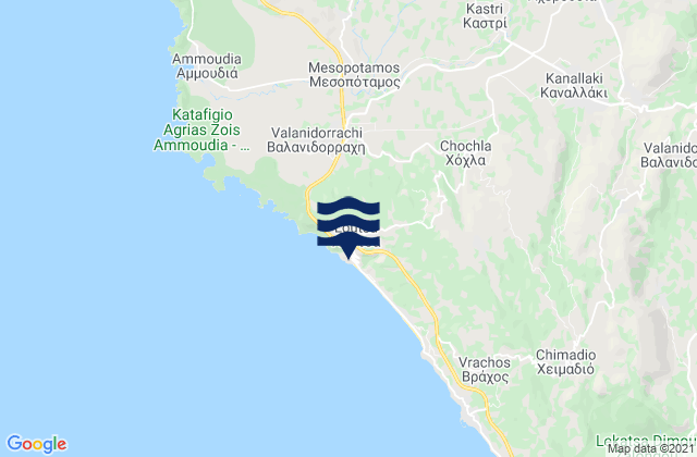 Karte der Gezeiten Loutsa, Greece