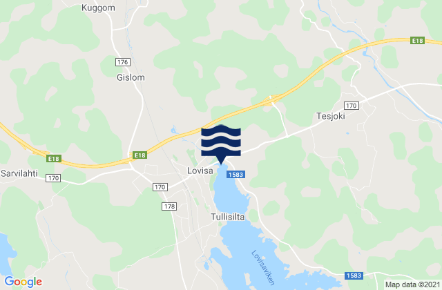 Karte der Gezeiten Loviisa, Finland