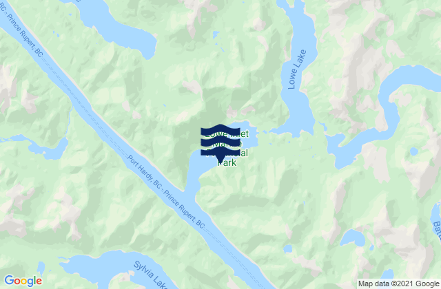 Karte der Gezeiten Lowe Inlet, Canada