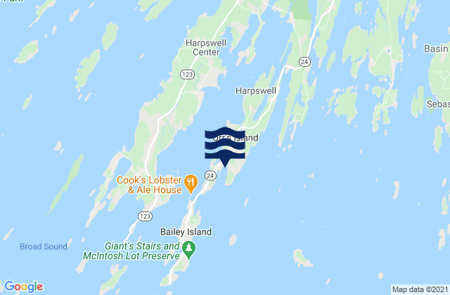 Karte der Gezeiten Lowell Cove, Orrs Island, United States