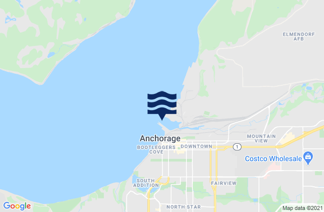 Karte der Gezeiten Lower Anchorage, United States