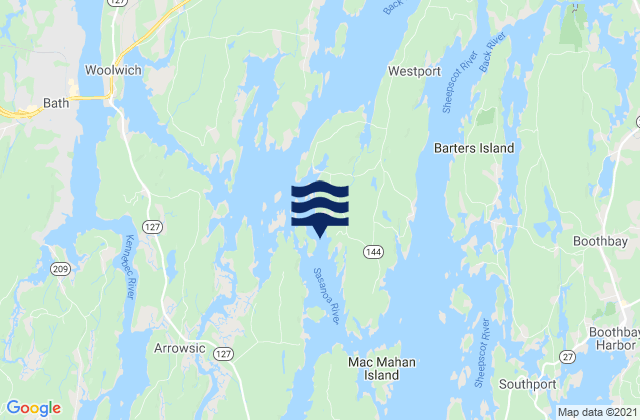 Karte der Gezeiten Lower Hell Gate Knubble Bay, United States