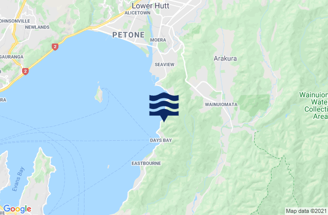 Karte der Gezeiten Lower Hutt City, New Zealand