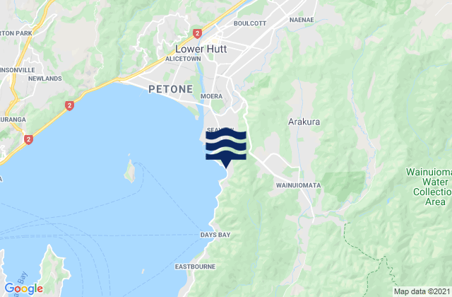 Karte der Gezeiten Lowry Bay, New Zealand