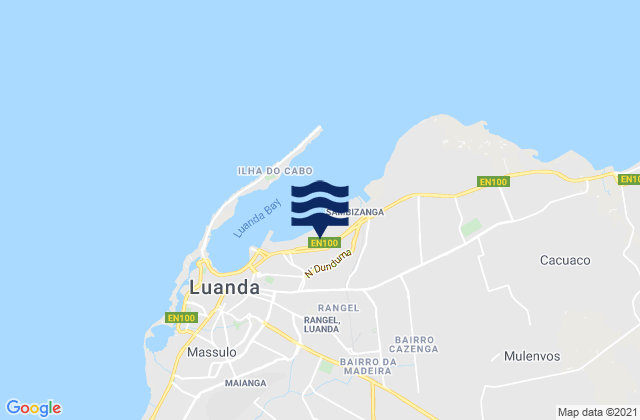 Karte der Gezeiten Luanda Municipality, Angola