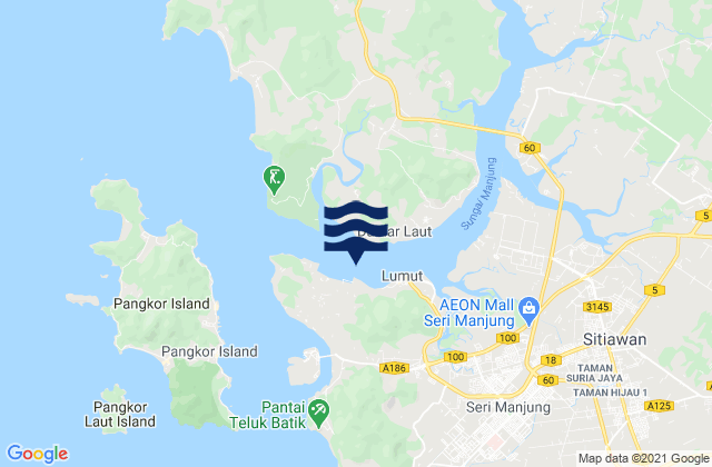 Karte der Gezeiten Lumut Dinding River, Malaysia