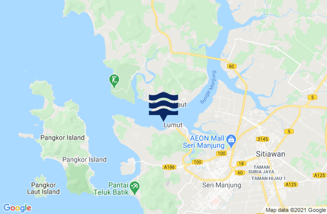 Karte der Gezeiten Lumut, Malaysia