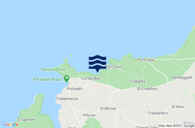Karte der Gezeiten Lundy Bay and Epphaven Cove Beach, United Kingdom