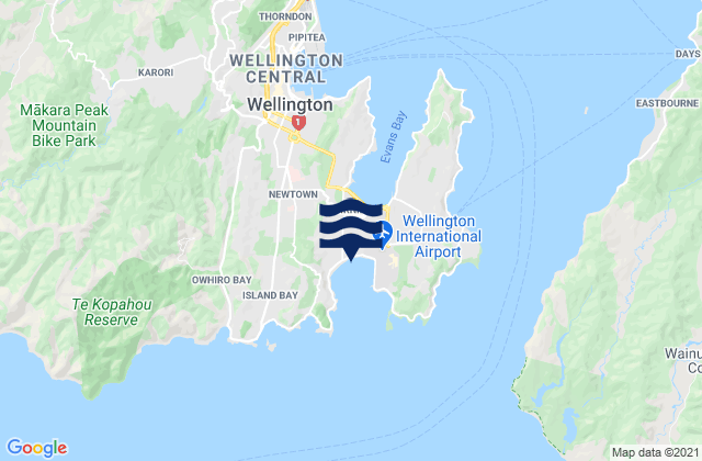 Karte der Gezeiten Lyall Bay, New Zealand