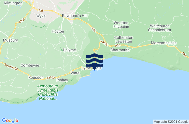 Karte der Gezeiten Lyme Regis, United Kingdom