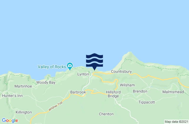 Karte der Gezeiten Lynmouth Beach, United Kingdom
