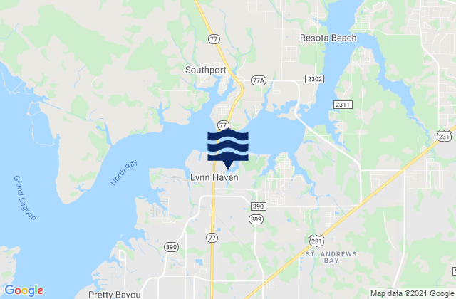 Karte der Gezeiten Lynn Haven, United States