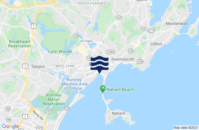 Karte der Gezeiten Lynn Lynn Harbor, United States
