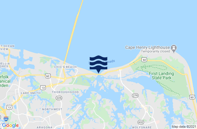 Karte der Gezeiten Lynnhaven Inlet, United States