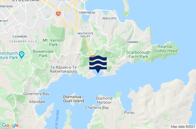 Karte der Gezeiten Lyttelton Harbour, New Zealand