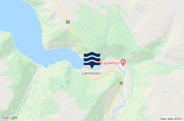Karte der Gezeiten Lærdal, Norway