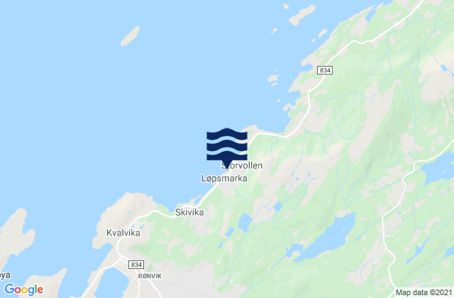 Karte der Gezeiten Løpsmarka, Norway