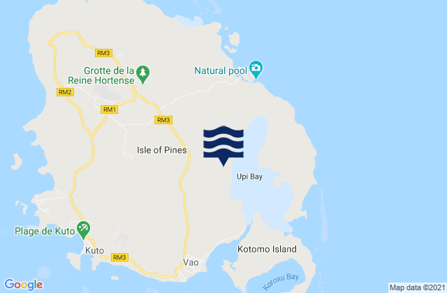 Karte der Gezeiten L’Île des Pins, New Caledonia