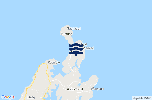 Karte der Gezeiten Maap Municipality, Micronesia
