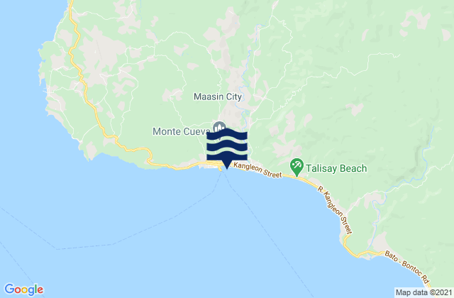 Karte der Gezeiten Maasin, Philippines