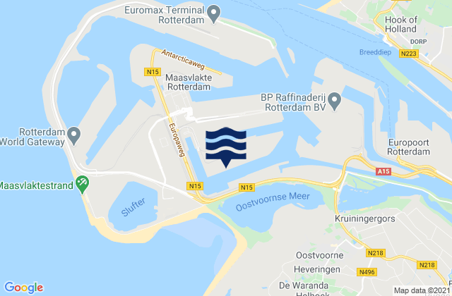 Karte der Gezeiten Maasvlakte, Netherlands