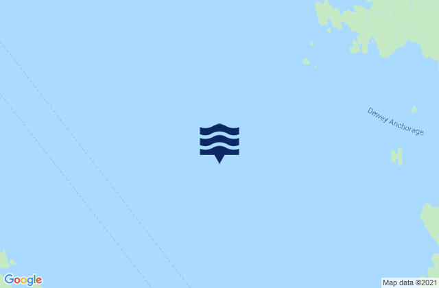 Karte der Gezeiten Mabel Island 3 miles west from, United States