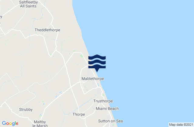 Karte der Gezeiten Mablethorpe Town Beach, United Kingdom