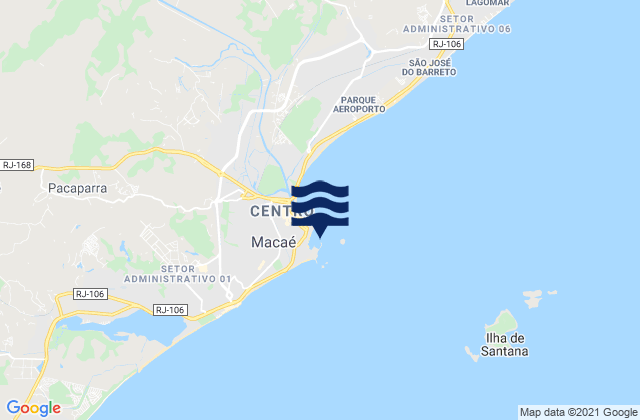 Karte der Gezeiten Macae (Imbitiba Bay), Brazil