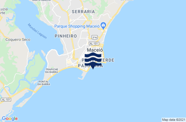 Karte der Gezeiten Macei, Brazil