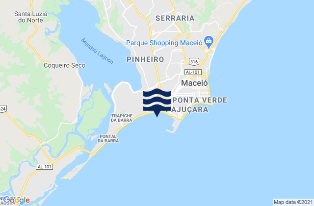 Karte der Gezeiten Maceió, Brazil