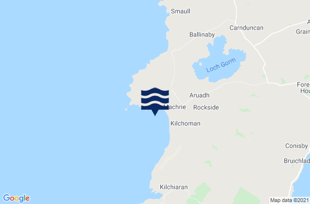 Karte der Gezeiten Machir Bay, United Kingdom