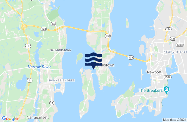 Karte der Gezeiten Mackerel Cove, United States