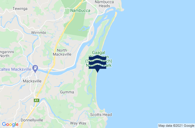 Karte der Gezeiten Macksville, Australia