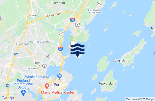 Karte der Gezeiten Mackworth Island, United States