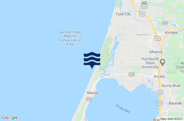 Karte der Gezeiten Mad River Slough Arcata Bay, United States