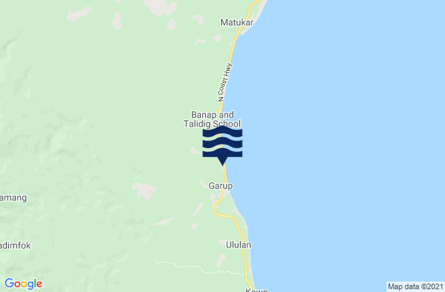 Karte der Gezeiten Madang Province, Papua New Guinea
