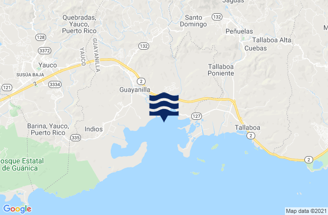 Karte der Gezeiten Magas Arriba, Puerto Rico