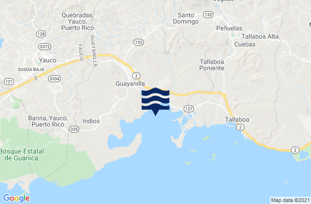 Karte der Gezeiten Magas Barrio, Puerto Rico