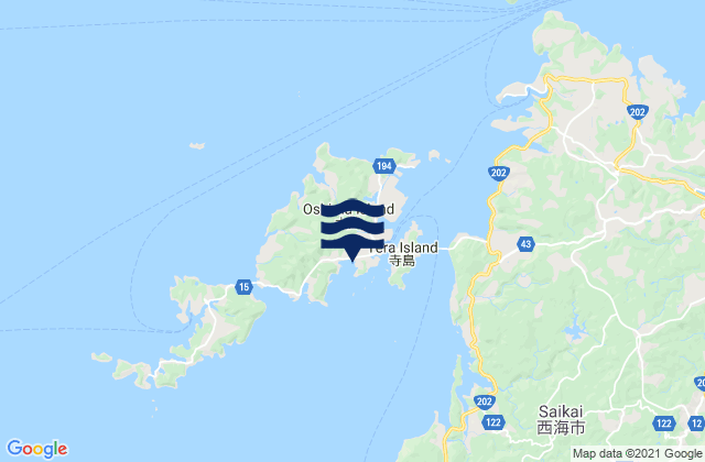 Karte der Gezeiten Magome, Japan