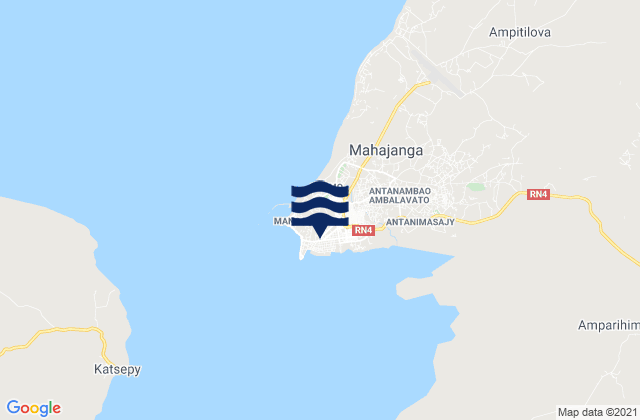 Karte der Gezeiten Mahajanga, Madagascar