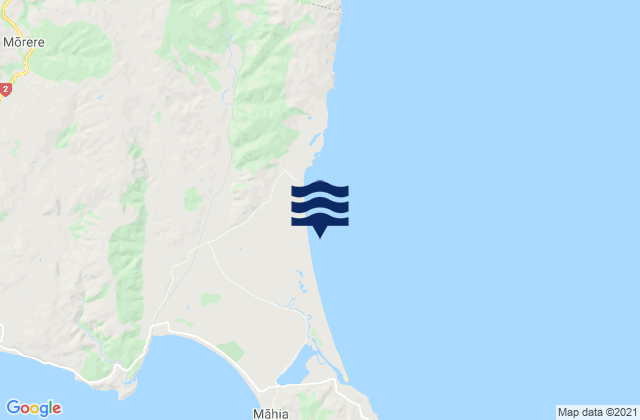 Karte der Gezeiten Mahanga Beach, New Zealand