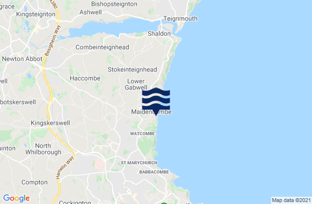 Karte der Gezeiten Maidencombe Beach, United Kingdom