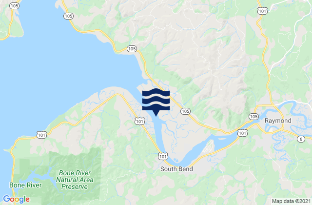 Karte der Gezeiten Mailboat Slough Willapa River, United States