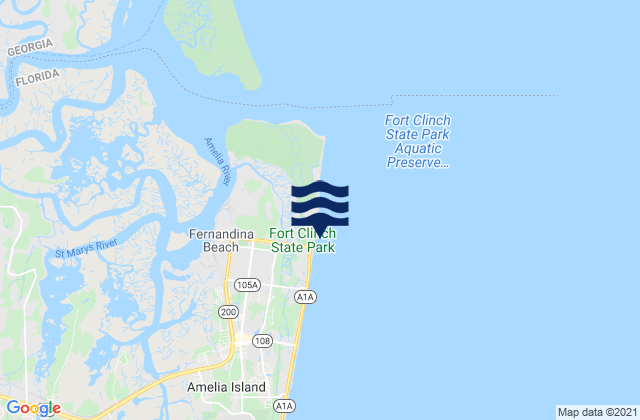 Karte der Gezeiten Main Beach, United States
