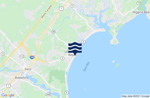 Karte der Gezeiten Maine Beach, United States