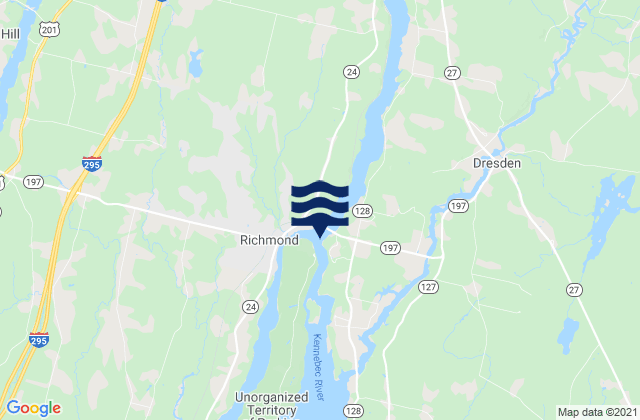 Karte der Gezeiten Maine Kennebec Bridge 0.2 n.mi. SW of, United States
